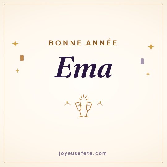 Image carrée « Bonne année Ema » pour WhatsApp