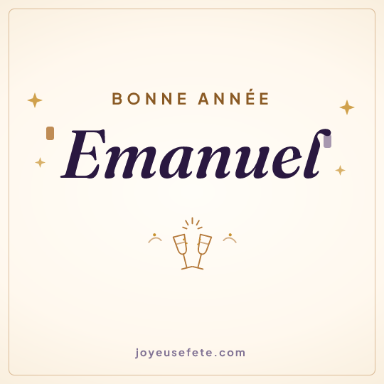 Image carrée « Bonne année Emanuel » pour WhatsApp
