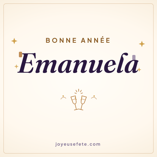 Image carrée « Bonne année Emanuela » pour WhatsApp