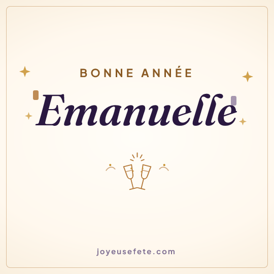 Image carrée « Bonne année Emanuelle » pour WhatsApp