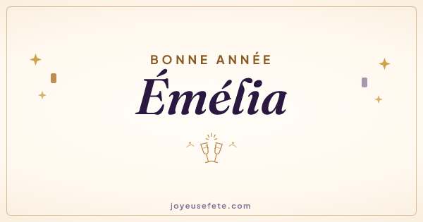 Image « Bonne année Émélia » au format large