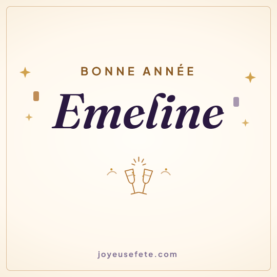 Image carrée « Bonne année Emeline » pour WhatsApp