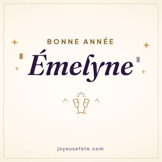 Image carrée « Bonne année Émelyne » pour WhatsApp