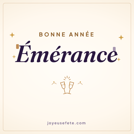 Image carrée « Bonne année Émérance » pour WhatsApp