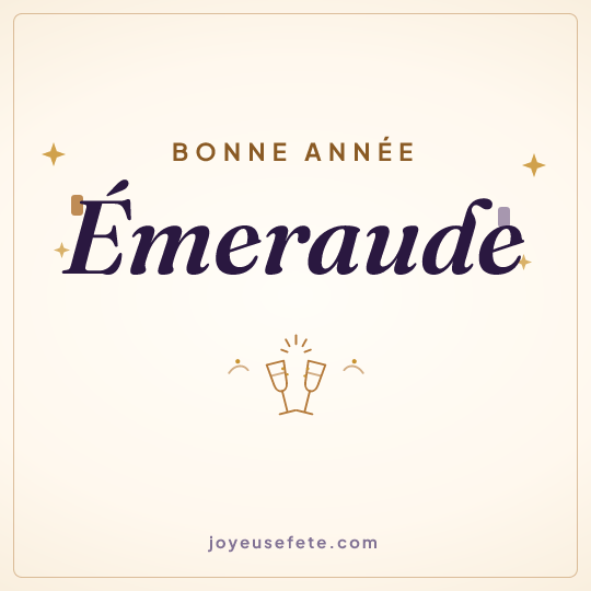 Image carrée « Bonne année Émeraude » pour WhatsApp