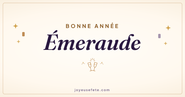 Image « Bonne année Émeraude » au format large