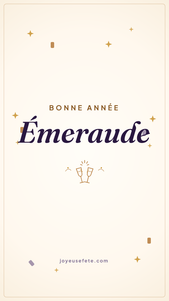 Image « Bonne année Émeraude » au format story