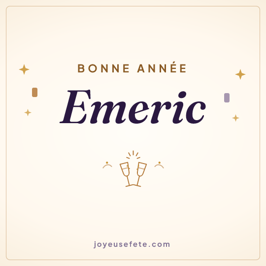 Image carrée « Bonne année Emeric » pour WhatsApp