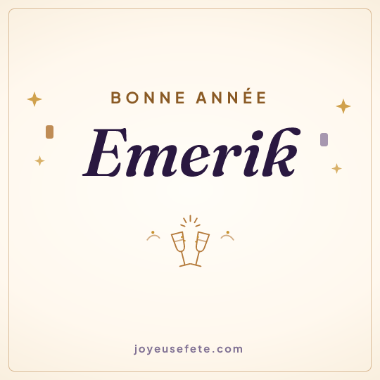 Image carrée « Bonne année Emerik » pour WhatsApp
