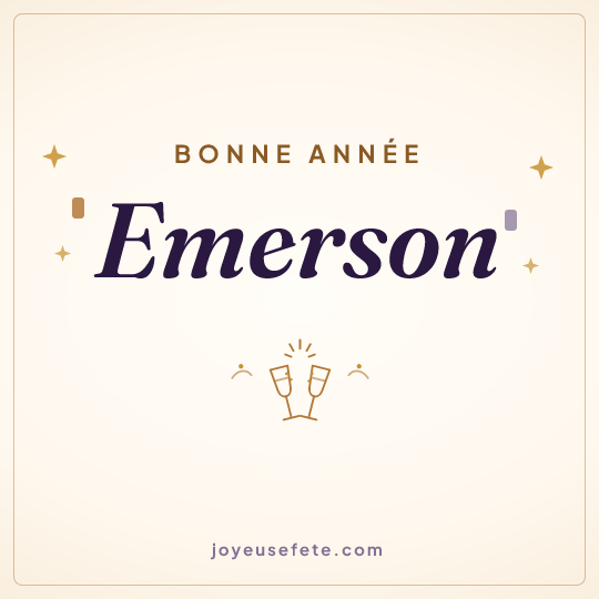Image carrée « Bonne année Emerson » pour WhatsApp