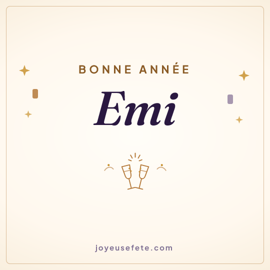 Image carrée « Bonne année Emi » pour WhatsApp
