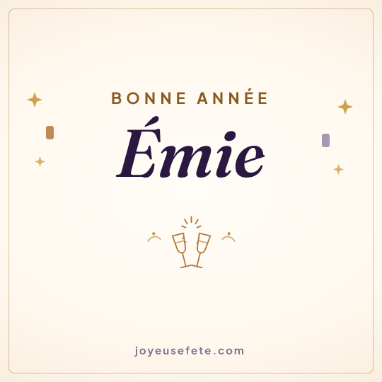 Image carrée « Bonne année Émie » pour WhatsApp