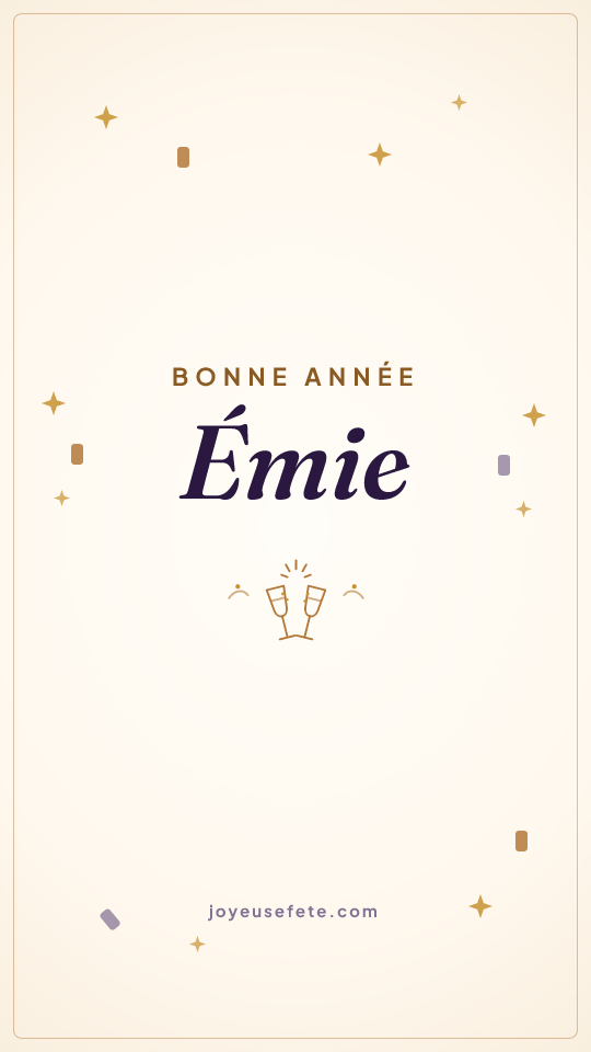 Image « Bonne année Émie » au format story