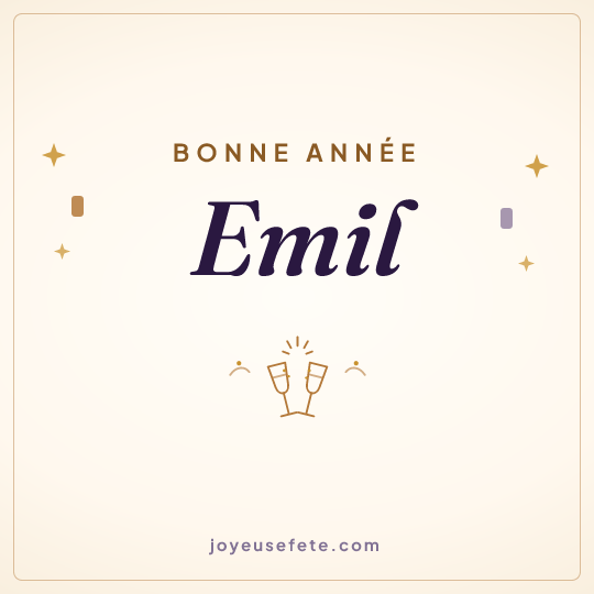 Image carrée « Bonne année Emil » pour WhatsApp