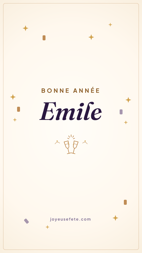 Image « Bonne année Emile » au format story