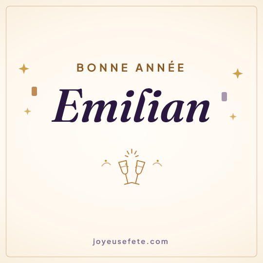 Image carrée « Bonne année Emilian » pour WhatsApp