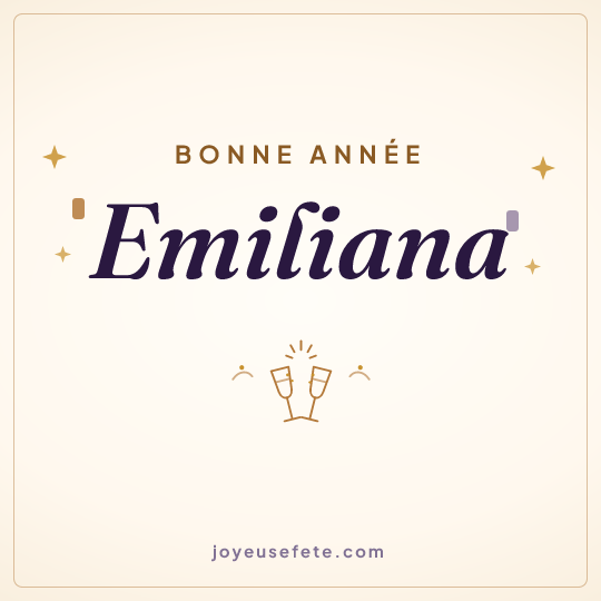 Image carrée « Bonne année Emiliana » pour WhatsApp