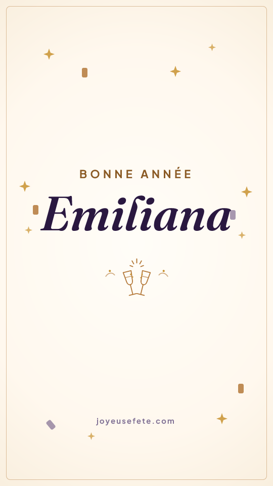 Image « Bonne année Emiliana » au format story