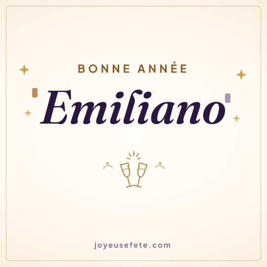 Image carrée « Bonne année Emiliano » pour WhatsApp