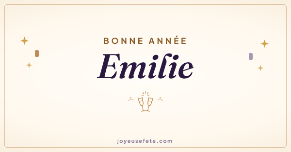 Image « Bonne année Emilie » au format large