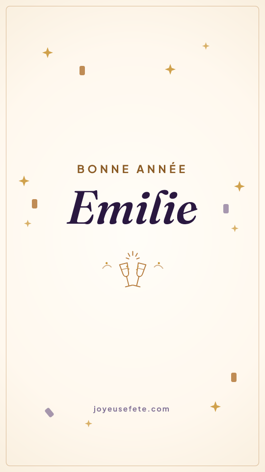 Image « Bonne année Emilie » au format story