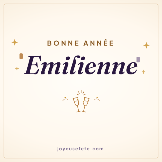 Image carrée « Bonne année Emilienne » pour WhatsApp