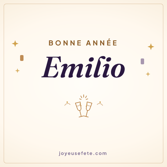 Image carrée « Bonne année Emilio » pour WhatsApp