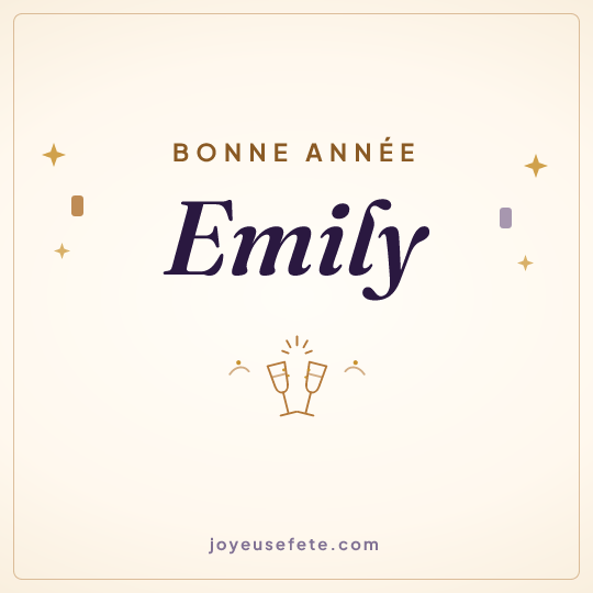 Image carrée « Bonne année Emily » pour WhatsApp