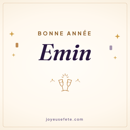 Image carrée « Bonne année Emin » pour WhatsApp