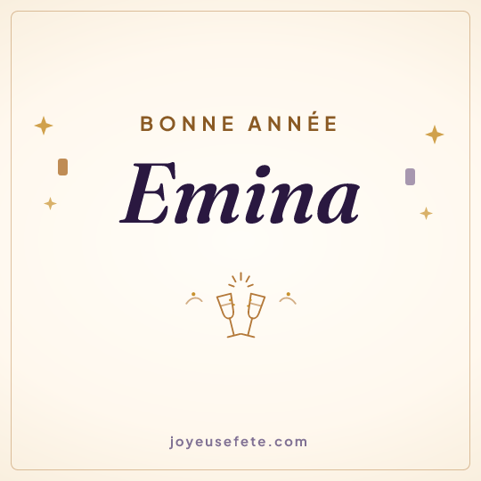 Image carrée « Bonne année Emina » pour WhatsApp