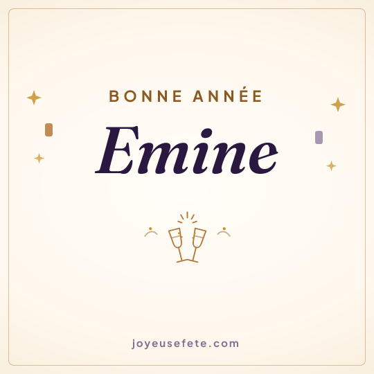 Image carrée « Bonne année Emine » pour WhatsApp