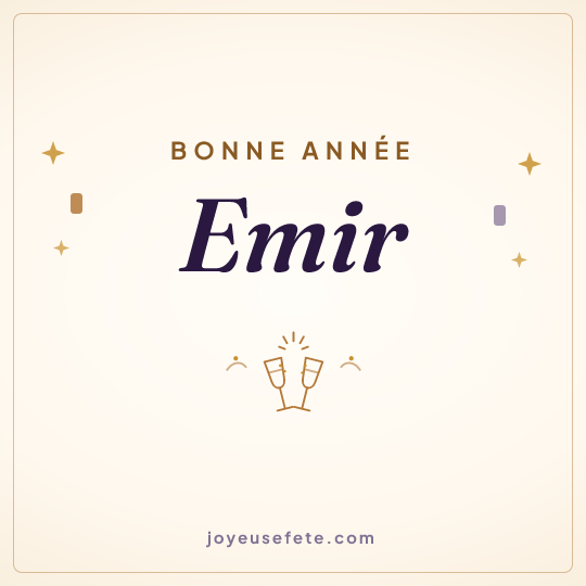 Image carrée « Bonne année Emir » pour WhatsApp