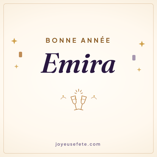 Image carrée « Bonne année Emira » pour WhatsApp
