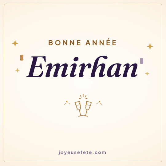 Image carrée « Bonne année Emirhan » pour WhatsApp