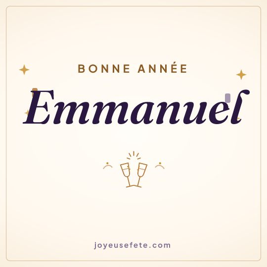 Image carrée « Bonne année Emmanuel » pour WhatsApp