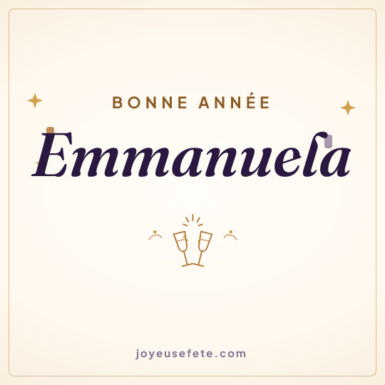 Image carrée « Bonne année Emmanuela » pour WhatsApp