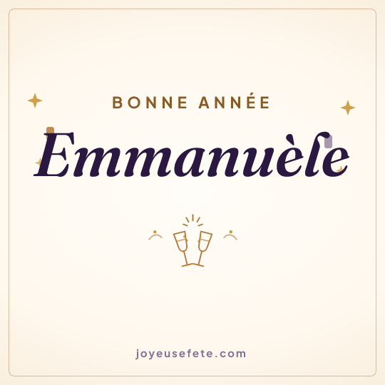Image carrée « Bonne année Emmanuèle » pour WhatsApp