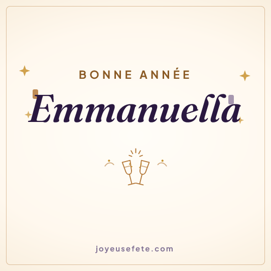 Image carrée « Bonne année Emmanuella » pour WhatsApp