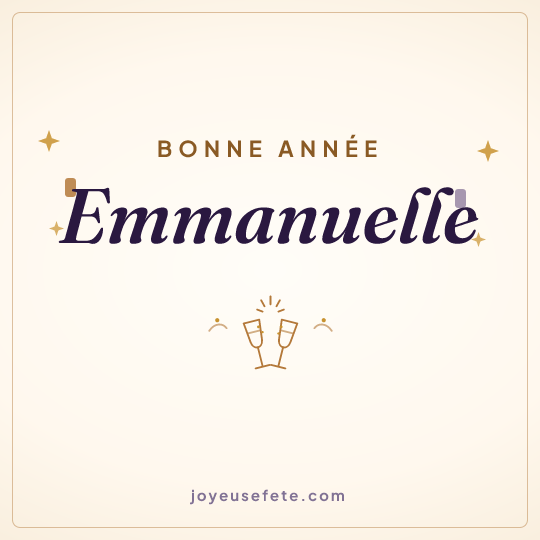 Image carrée « Bonne année Emmanuelle » pour WhatsApp