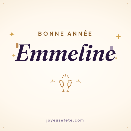 Image carrée « Bonne année Emmeline » pour WhatsApp