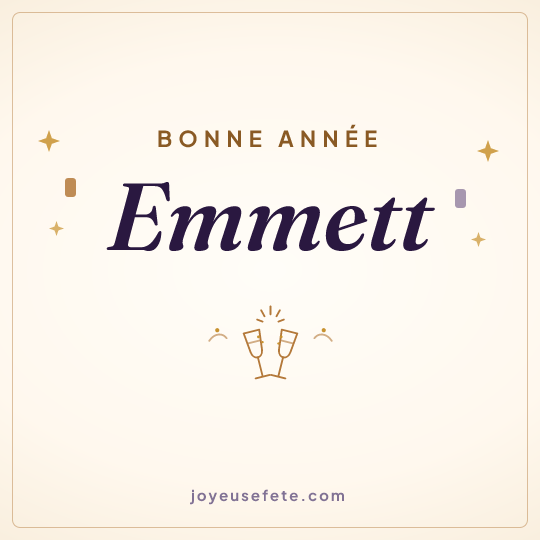 Image carrée « Bonne année Emmett » pour WhatsApp