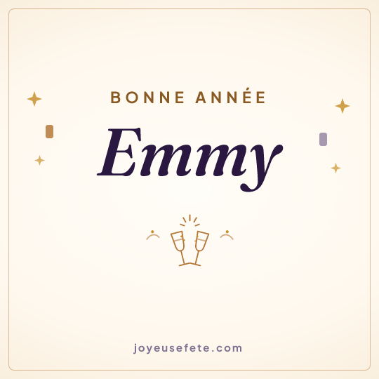 Image carrée « Bonne année Emmy » pour WhatsApp