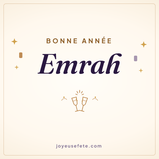 Image carrée « Bonne année Emrah » pour WhatsApp