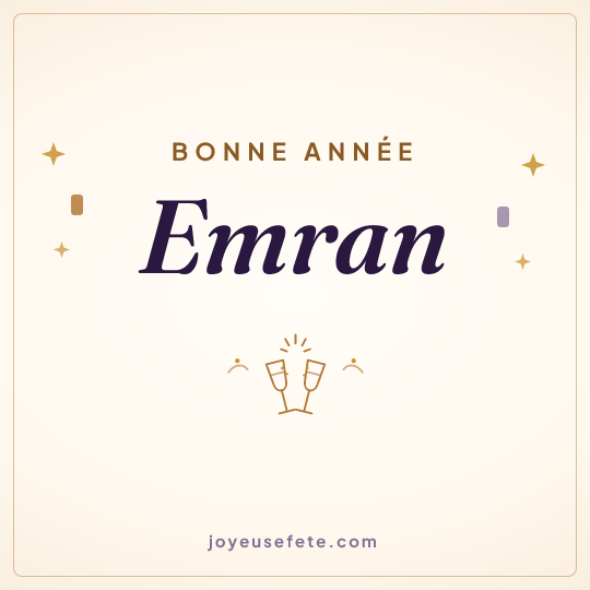 Image carrée « Bonne année Emran » pour WhatsApp