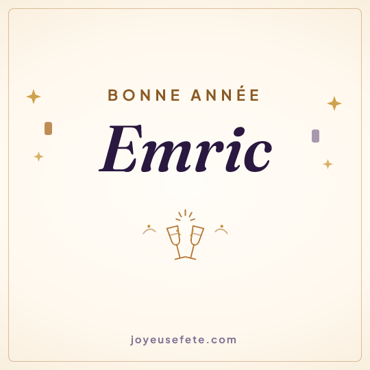 Image carrée « Bonne année Emric » pour WhatsApp