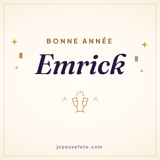 Image carrée « Bonne année Emrick » pour WhatsApp