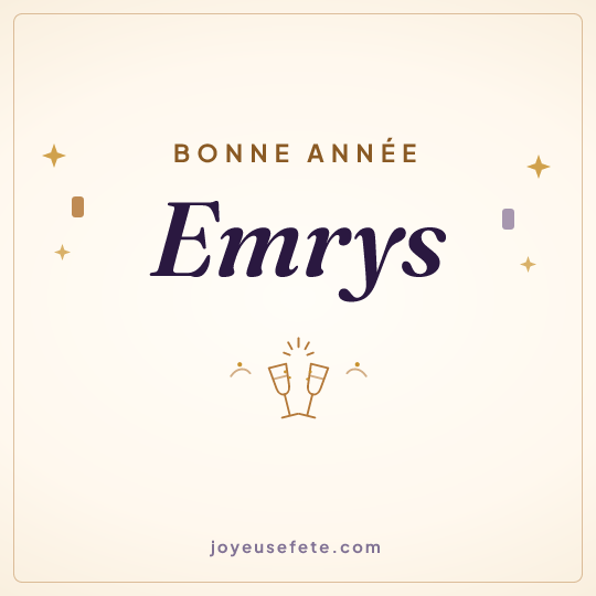Image carrée « Bonne année Emrys » pour WhatsApp