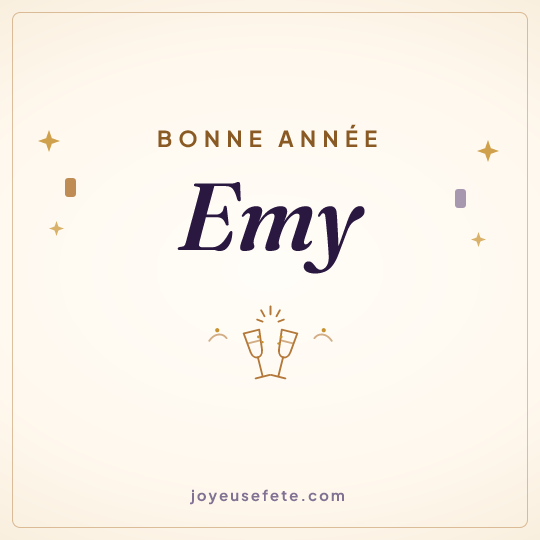 Image carrée « Bonne année Emy » pour WhatsApp