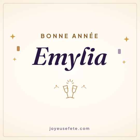 Image carrée « Bonne année Emylia » pour WhatsApp