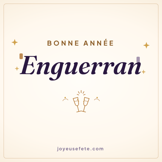 Image carrée « Bonne année Enguerran » pour WhatsApp